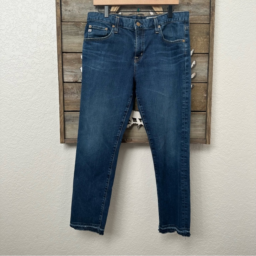 AG Adriano Goldschmied Ex-boyfriend slim‎ Blue Jeans size 31 raw hem
